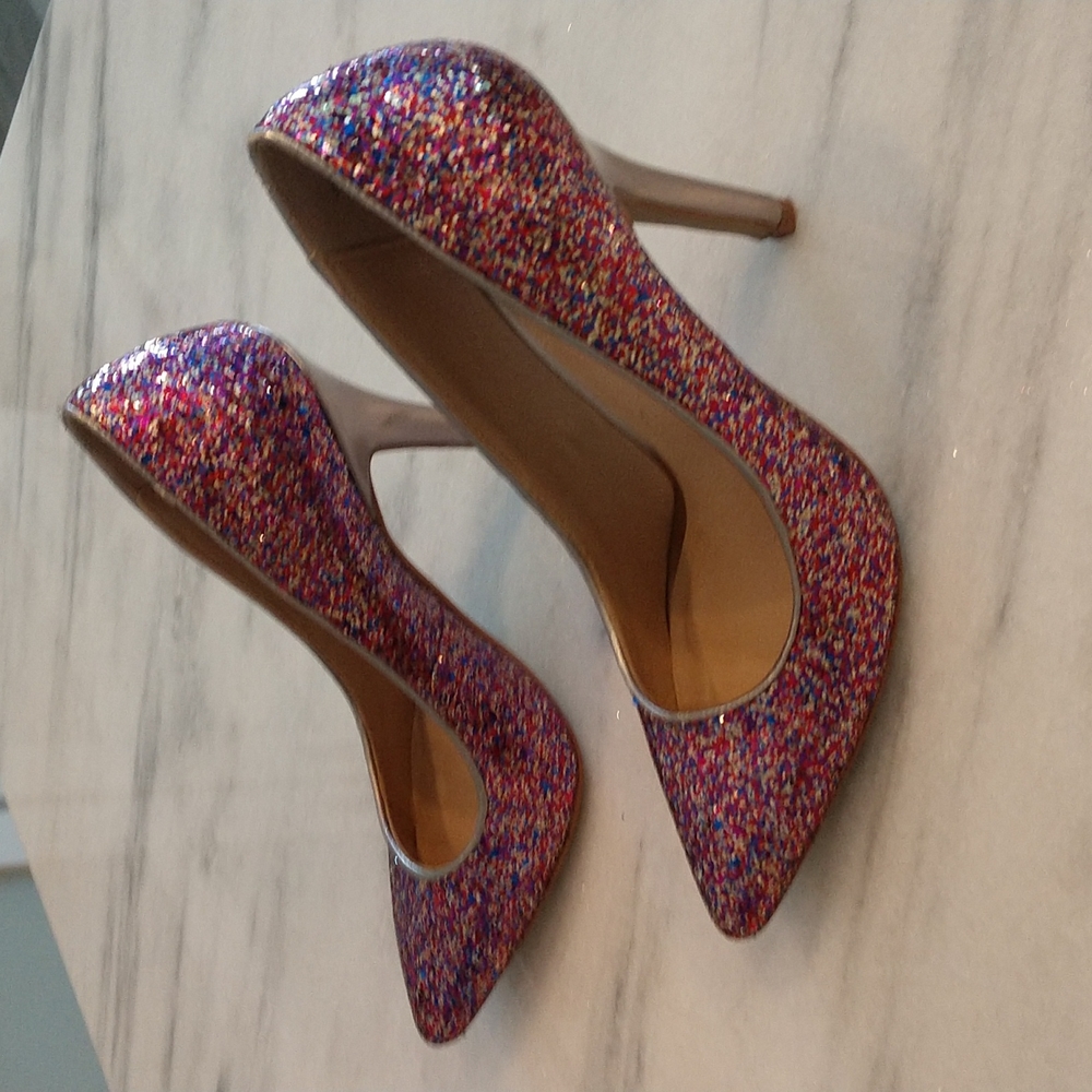 Purple multi glitter stiletto